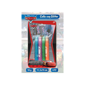 COLLA GLITTER CARS 4PZ