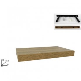 MENSOLA LEGNO RETT.80X23.5X3.8H NATURALE