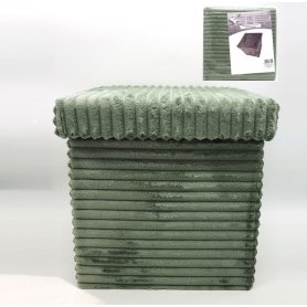 POUF QUADRATO VELLUTO RIGATO 35X35 VERDE