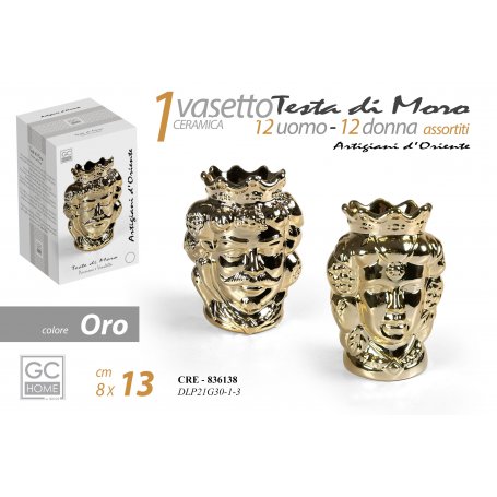 VASO TESTA DI MORO ORO 8X13 ASS.