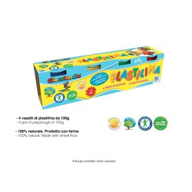 VASETTI PLASTILINA 100GR 4PZ