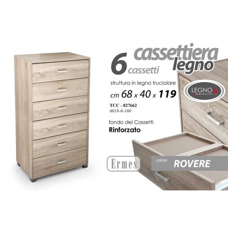 CASSETTIERA 6 CASS.ERMES 68X40X120