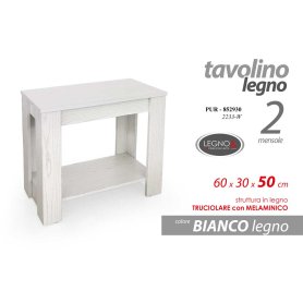 TAVOLINO LEGNO 60X30X50 BIANCO