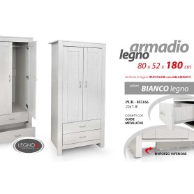 ARMADIO LEGNO 80X52X180 BIANCO