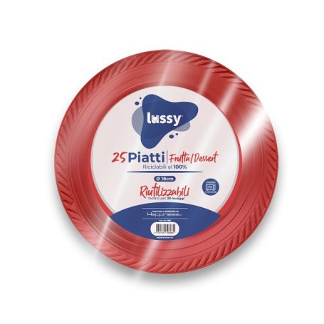 PIATTO RIUTILIZZ.DESSERT 20PZ ROSSO