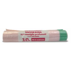 SACCHI PATT.70X110 C/MAN.ROSA 10PZ