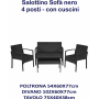 SALOTTINO 4P SOFA C/CUSC.NERO