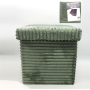 POUF QUADRATO VELLUTO RIGATO 35X35 VERDE