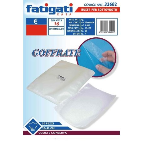 BUSTA SOTTOVUOTO GOFFRATA 30X40 50PZ