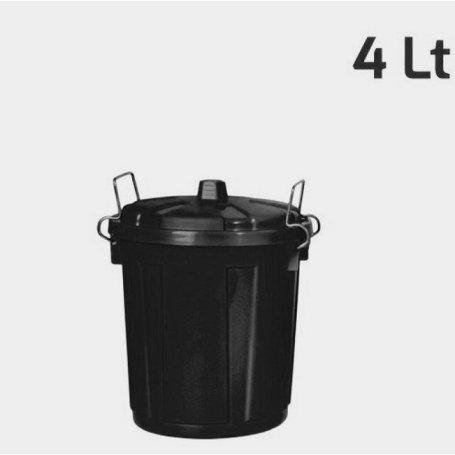 BIDONE C/COPERCHIO MINI BIN 4LT NERO