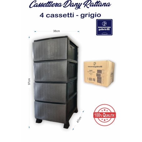 CASSETTIERA PL. DANY RATTAN 4 CASS. NG