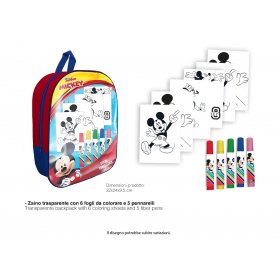 ZAINO TRASP.32CM C/ACCESSORI MICKEY